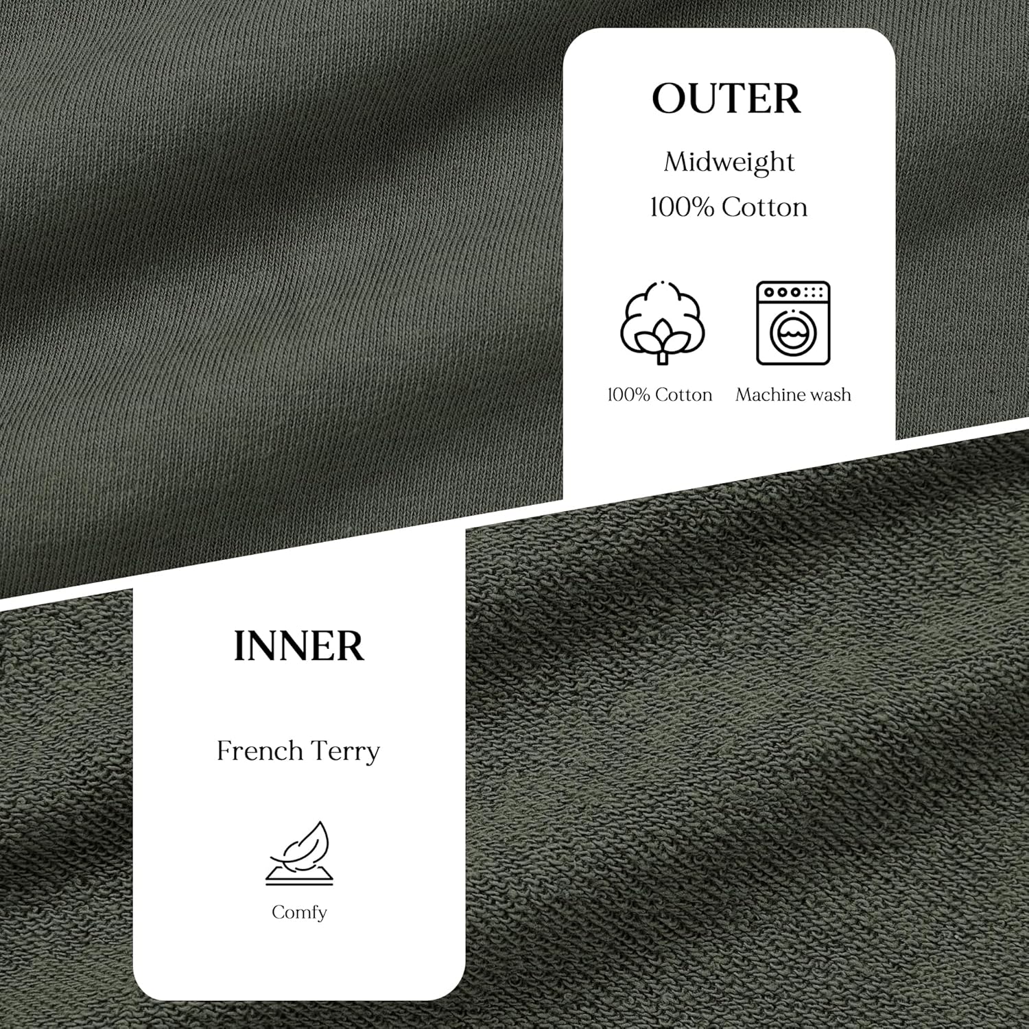 Ohoo Mens Slim Fit Waffle Knit Cotton 100% Zip Up Hoodies Lightweight Casual Long Sleeve with Kanga Pocket - Image 6