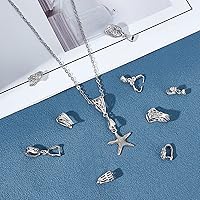 Vista 2 de SUPERFINDINGS 10 Styles 40Pcs Pinch Clip Bail Clasps Brass Pinch Clips 12/13/16.5/17/24mm Bail Clasp Dangle Charm Bead Pendant for Necklace Jewelry