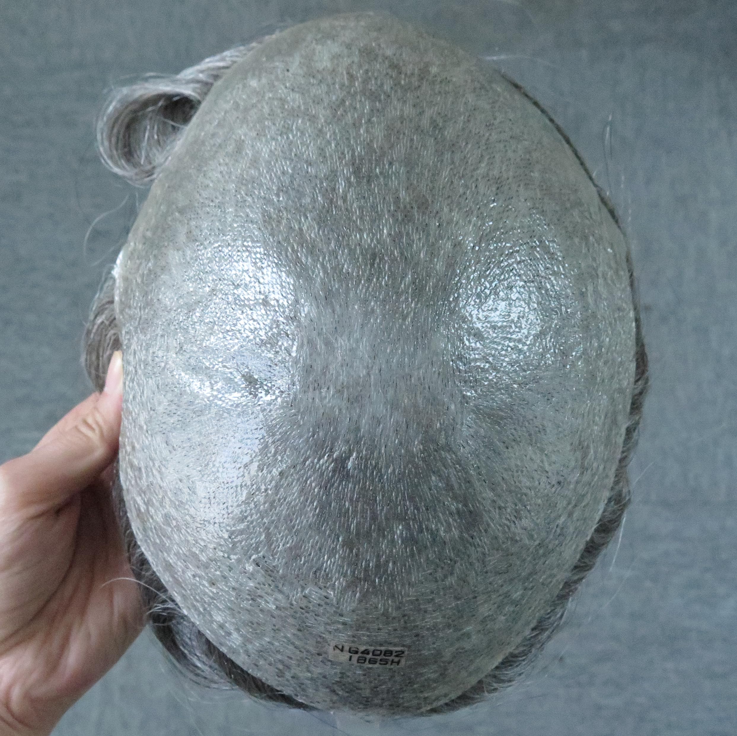 Mens Toupee Hair Pieces Human Hair Replacement Systems Ultra Thin Skin V Looped Male Hair Unit #1B65