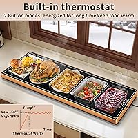 Vista 5 de Warming Mat for Food (Extra Long 40"x12"), Electric Warming Trays for Buffets Party & Daily Use with Golden Edges, Temperature Adjustable & Full