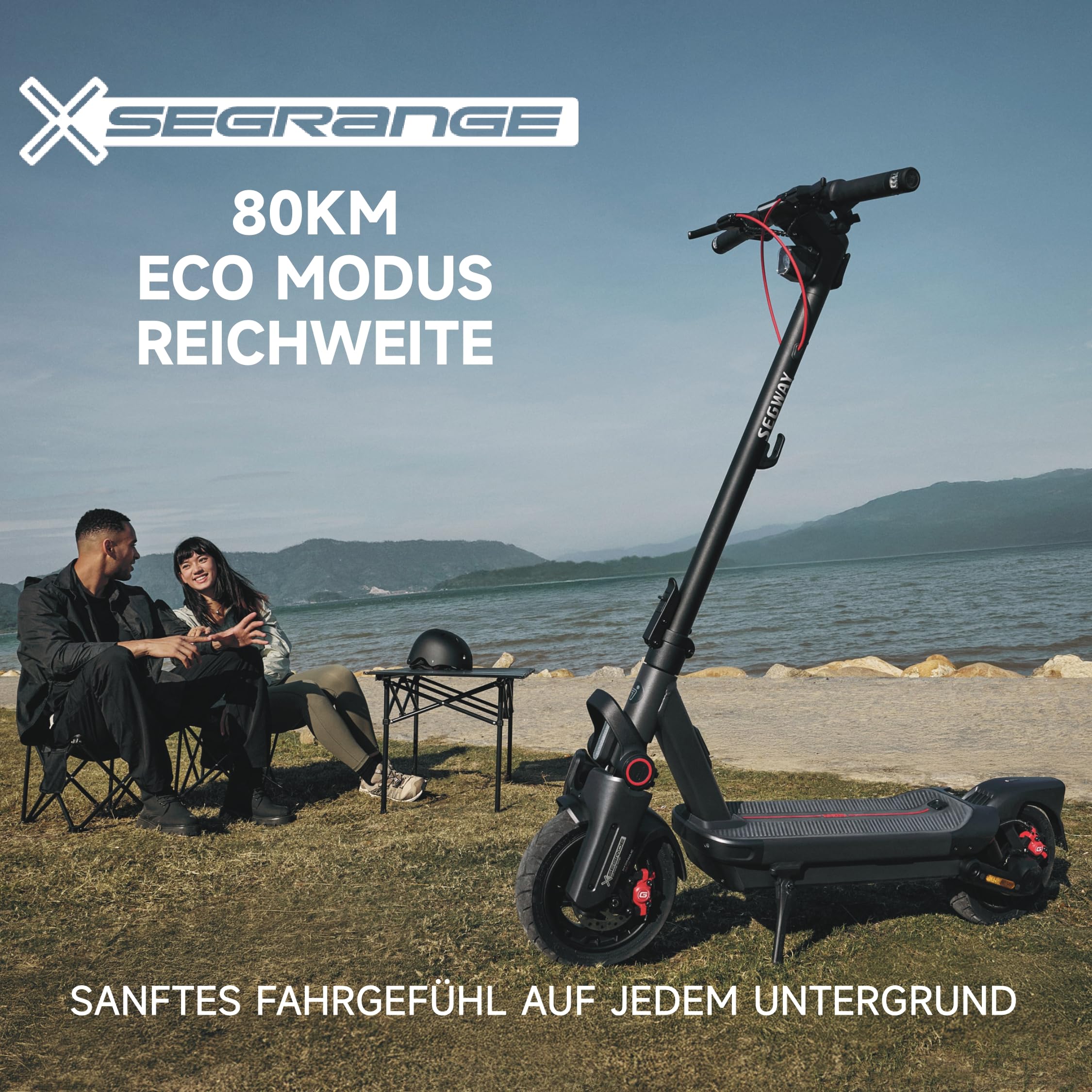 Segway-Ninebot MAX G3 D, E-Scooter mit Deutscher Straßenzulassung, 80 km Eco Modus Reichweite, 75km im Sport Modus, doppelte hydraulische Federung, 130 kg Tragkraft, Smart Display, 3,5 h Ladezeit