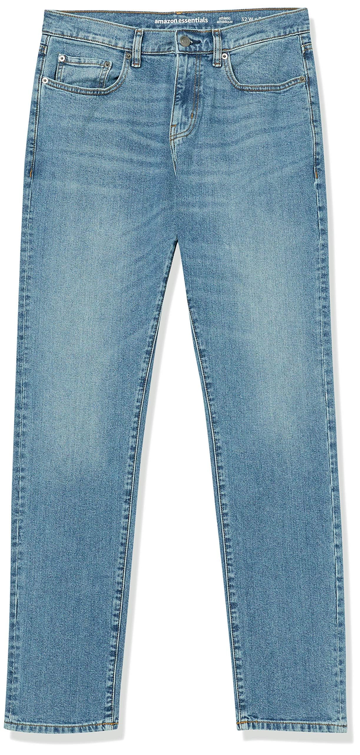Amazon Essentials Pantalón Vaquero Elástico de Ajuste Recto - colores interrumpidos Hombre