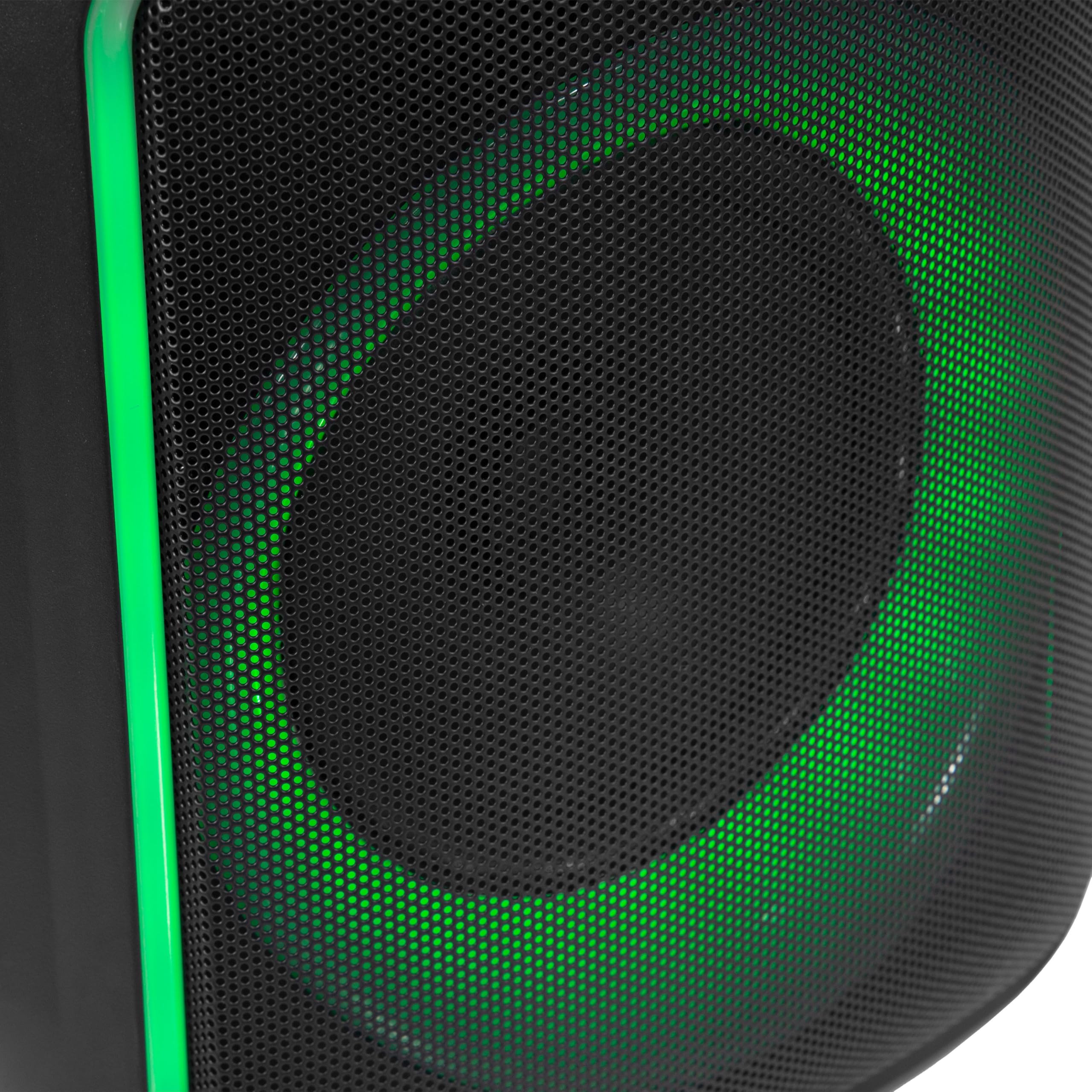 BoomTone DJ Cube 200 - Altoparlante karaoke portatile da 200 W con Bluetooth 5.0, luce LED integrata, lettore USB/SD, batteria ricaricabile al litio, ricarica USB-C, compatta e facile da trasportare.