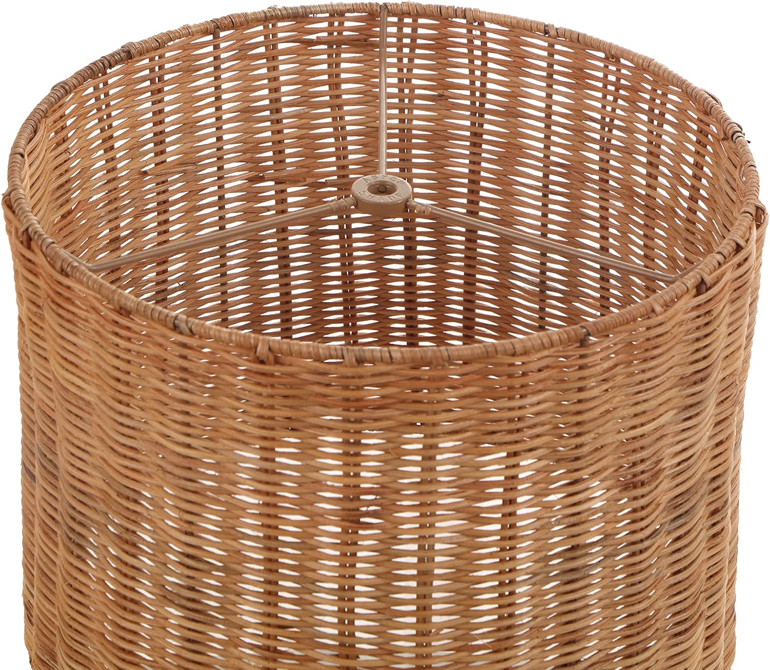Aspen Creative 31604, Drum Spider Lamp Shade, Natural Rattan, 12" Top x 12" Bottom x 9" Height