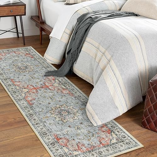 Miniatura 2 de Nailttos Alfombra bohemia lavable de 2 x 6 pulgadas, ultra suave, antideslizante, vintage, bohemio, pasillo, cocina, alfombra de piso para