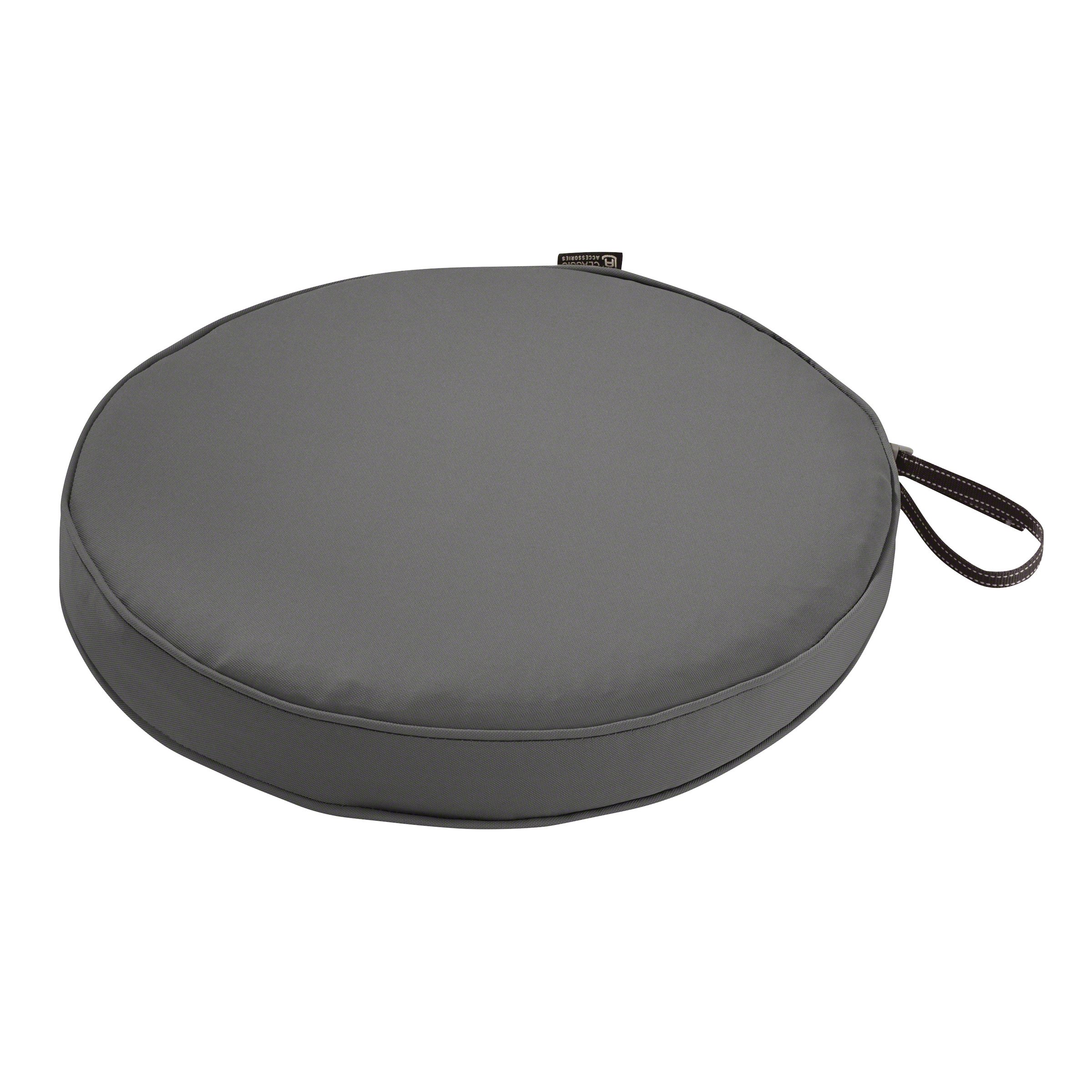 Classic Accessories Montlake FadeSafe Round Patio Dining Seat Cushion - 2" Thick - Heavy Duty Outdoor Patio Cushion with Water Resistant Backing, Light Charcoal Grey, 18"DIA x 2"T (62-003-LCHARC-EC) — image 1