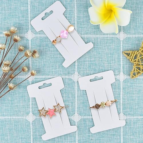 Miniatura 4 de Mototo 300 tarjetas de exhibición de pinzas para el cabello, pasadores para el cabello, soporte de exhibición de joyas, cartón de papel rectangular