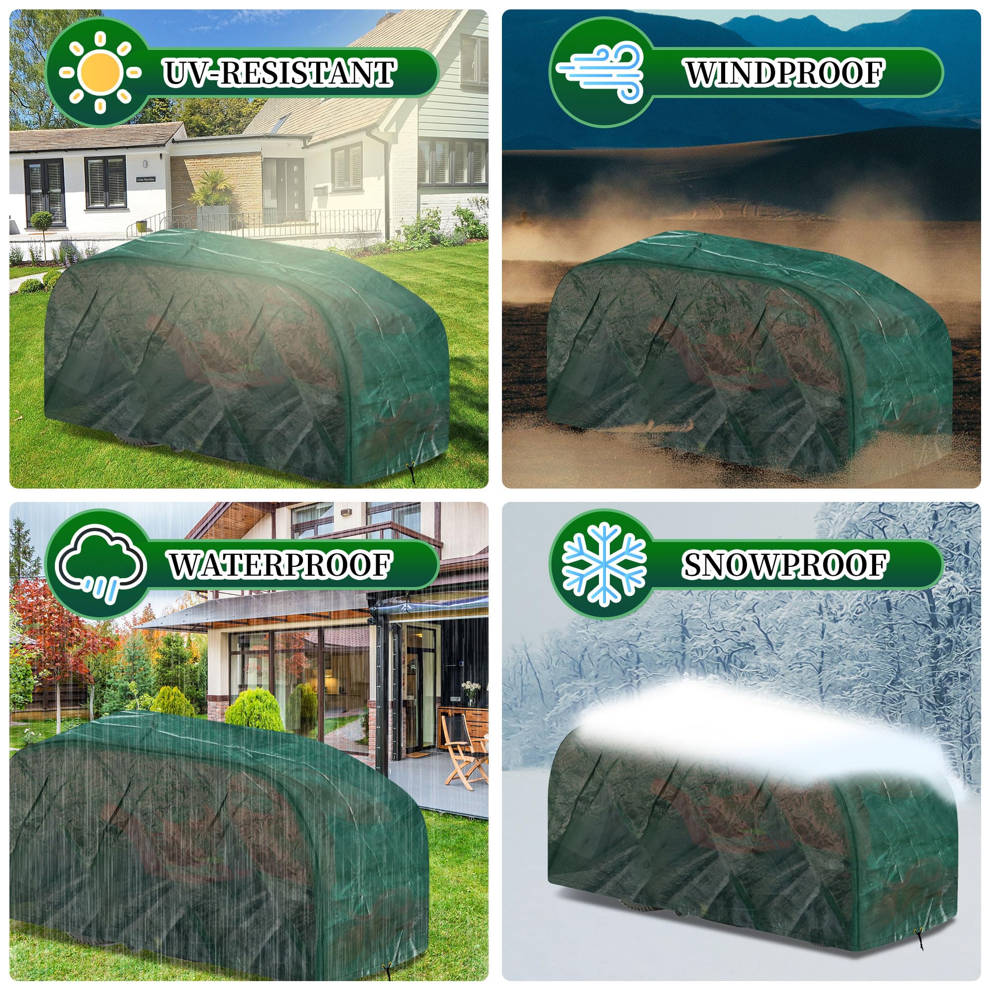 RICHIE Cubierta para cortacésped, cubierta para tractor de césped de jardín al aire libre, impermeable con cordón de dobladillo ajustable, resistente al viento, cubierta para cortacésped, anti-UV (183