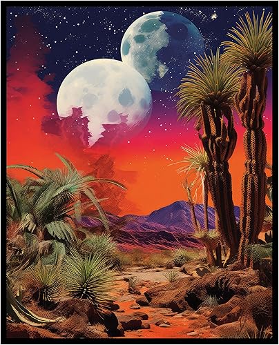 Miniatura 30 de Poster Master Póster del desierto – Impresión de flores retro – Arte creativo surrealista – Estilo moderno – Ilustración de cactus – Obra de arte