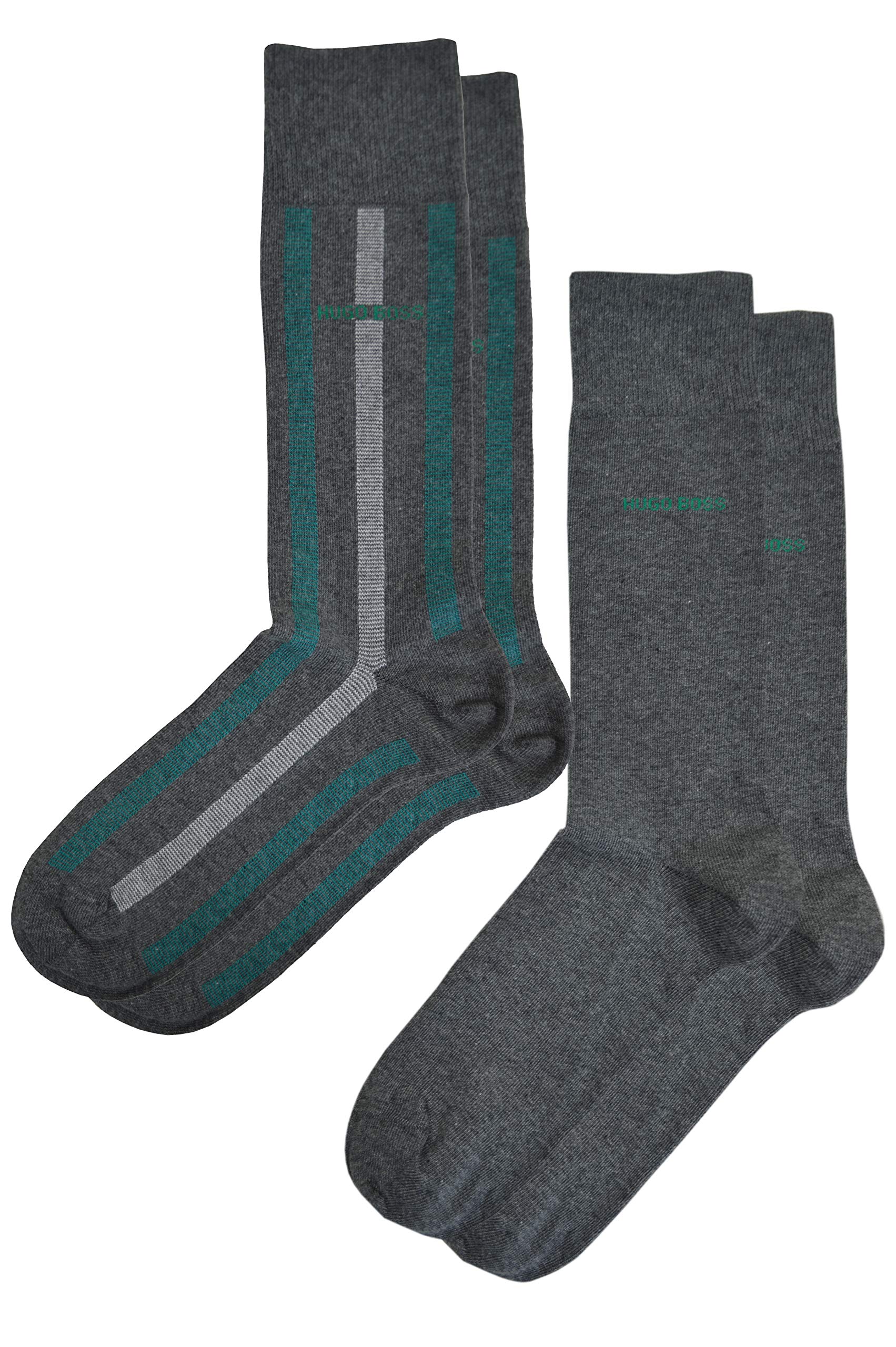 BOSS HUGO BOSS Mens Two Pack Soft Cotton Mid Calf Dress Socks 7-13