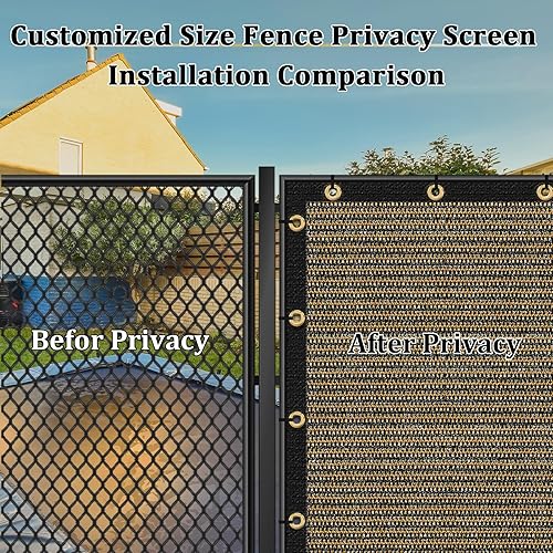 Miniatura 5 de Shade&Beyond Rejilla de privacidad de tamaño personalizado de 4 x 3 pies, color marrón, 6.75 ozm, cubierta de red para pared, jardín, patio,