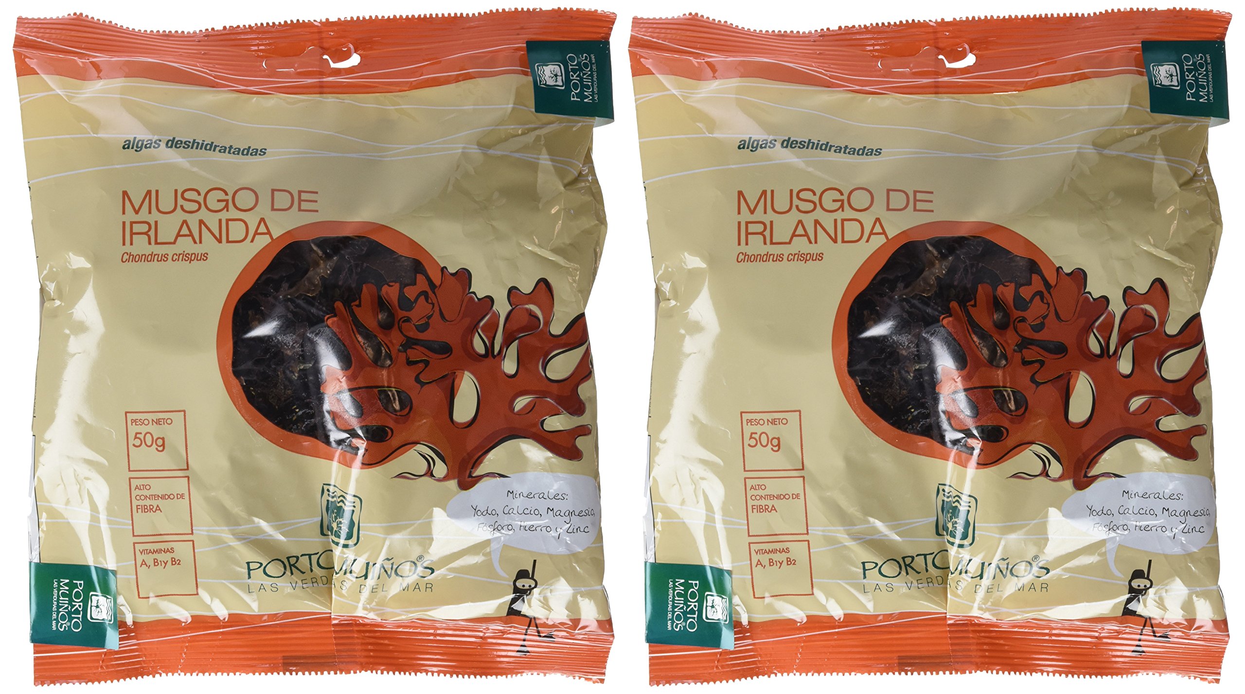 Porto Muiños Alga Musgo de Irlanda Deshidratada - Paquete de 2 x 50 gr - Total: 100 gr
