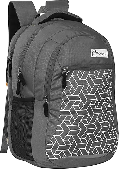 Kyros Printed Box Unisex Laptop Backpack For Men & women 40 L Laptop Backpack (Grey) k_y-PRNT-766-GREY