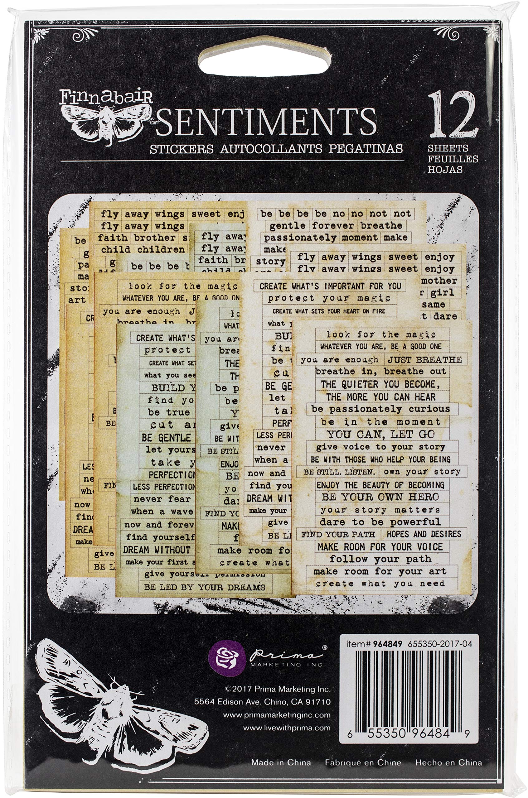 Prima Marketing Prima Art Daily Planner Sticker Pad 4.5"X7.5" 12/Pkg-Sentiments