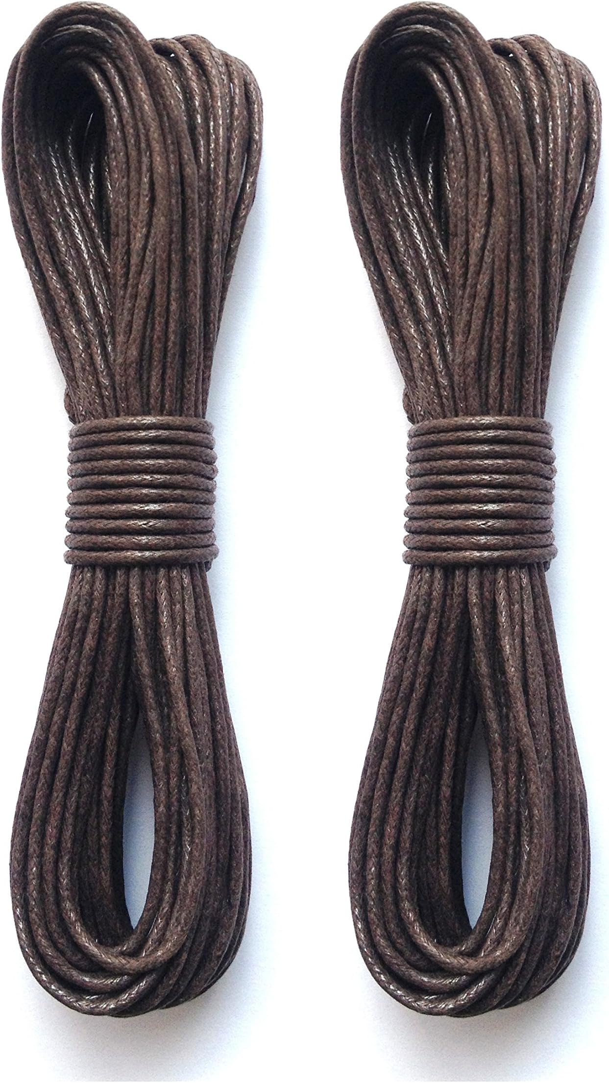 LWR Crafts 2mm Waxed Cotton Cord 45 Feet Per Pack (Pack of 2) (Chocolate)
