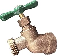 EZ-FLUID Heavy Duty Brass Hose Bibb 1/2" FIP Inlet x 3/4" MHT Outlet - No-Kink Garden Spigot Shut Off Valve