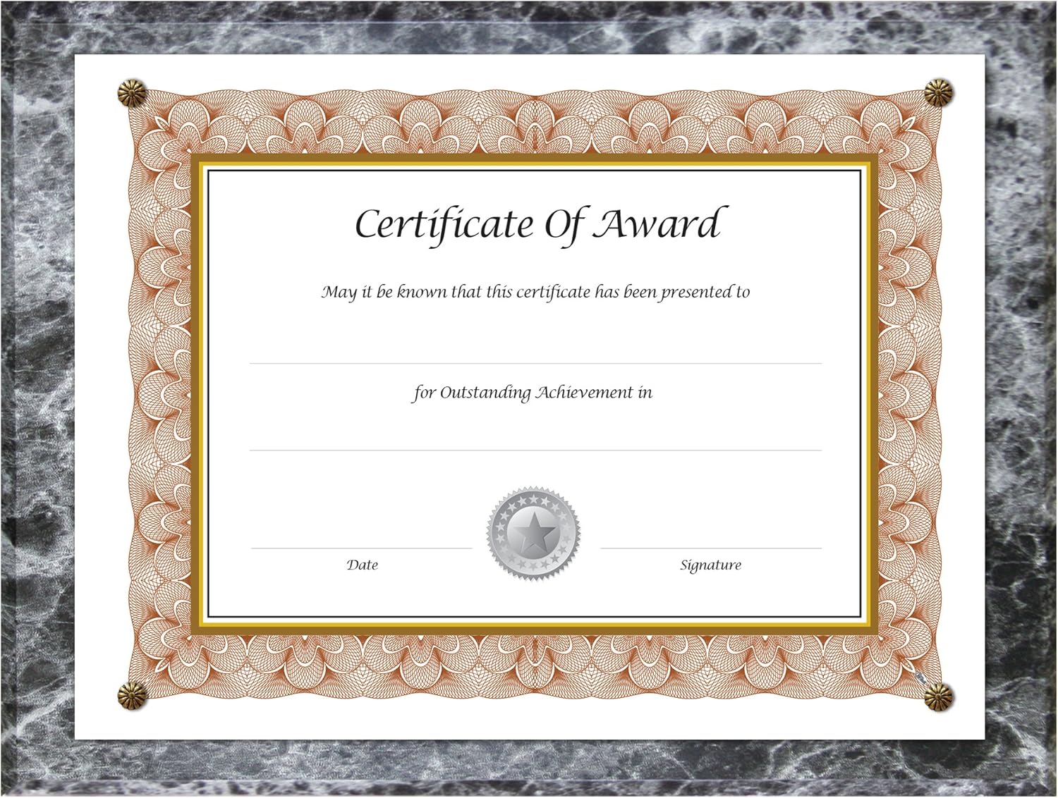 Award Plaque 13" x 10.5" Mahogany, 18813M : Document Frames : Office Products