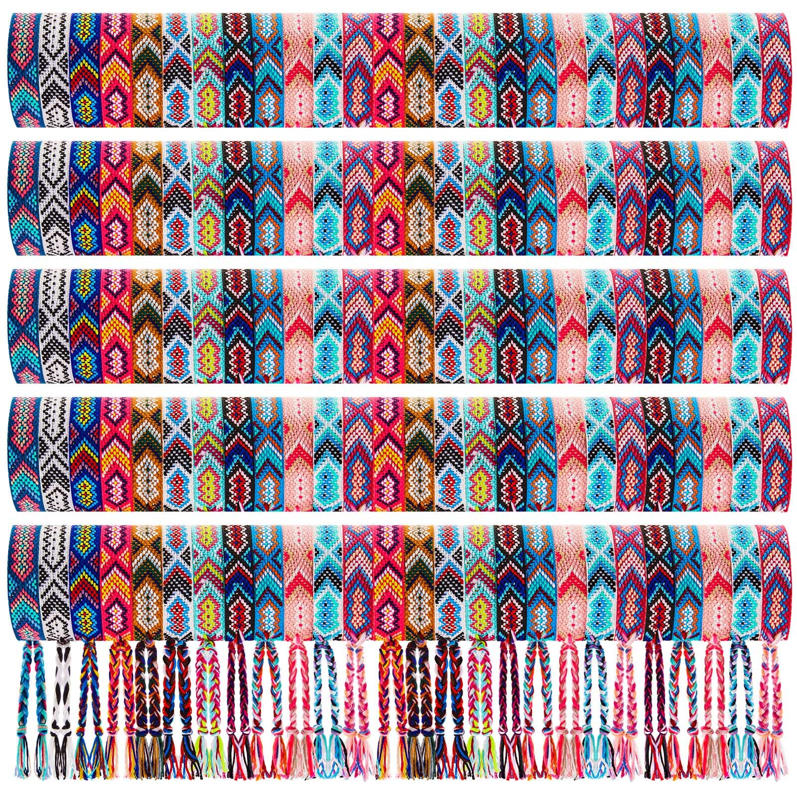 Henoyso Nepal - Pulseras tejidas de la amistad a granel, pulseras trenzadas ajustables con cierre de nudo deslizante para niños, niñas, mujeres, hombres, campamento, 12 colores aleatorios