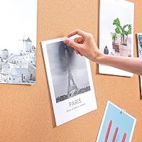 Vista 2 de Yaxa Basics Rectangular Bulletin Board, Cork Board for Wall, Vision Board for Classroom and Office, Aluminum Frame, 35" x 47", Brown