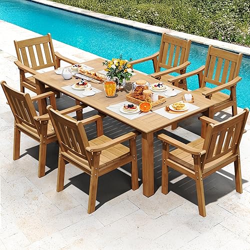 YEFU HIPS Patio Table Set: 7 Piece Outdoor Table and