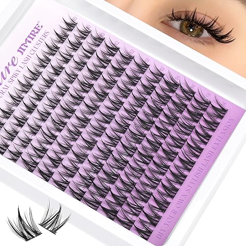 Miniatura 15 de JIMIRE Racimos de pestañas Venus con pestañas inferiores, aspecto natural, racimos de pestañas Wispy de 10-16 mm, racimo de pestañas rizado D,