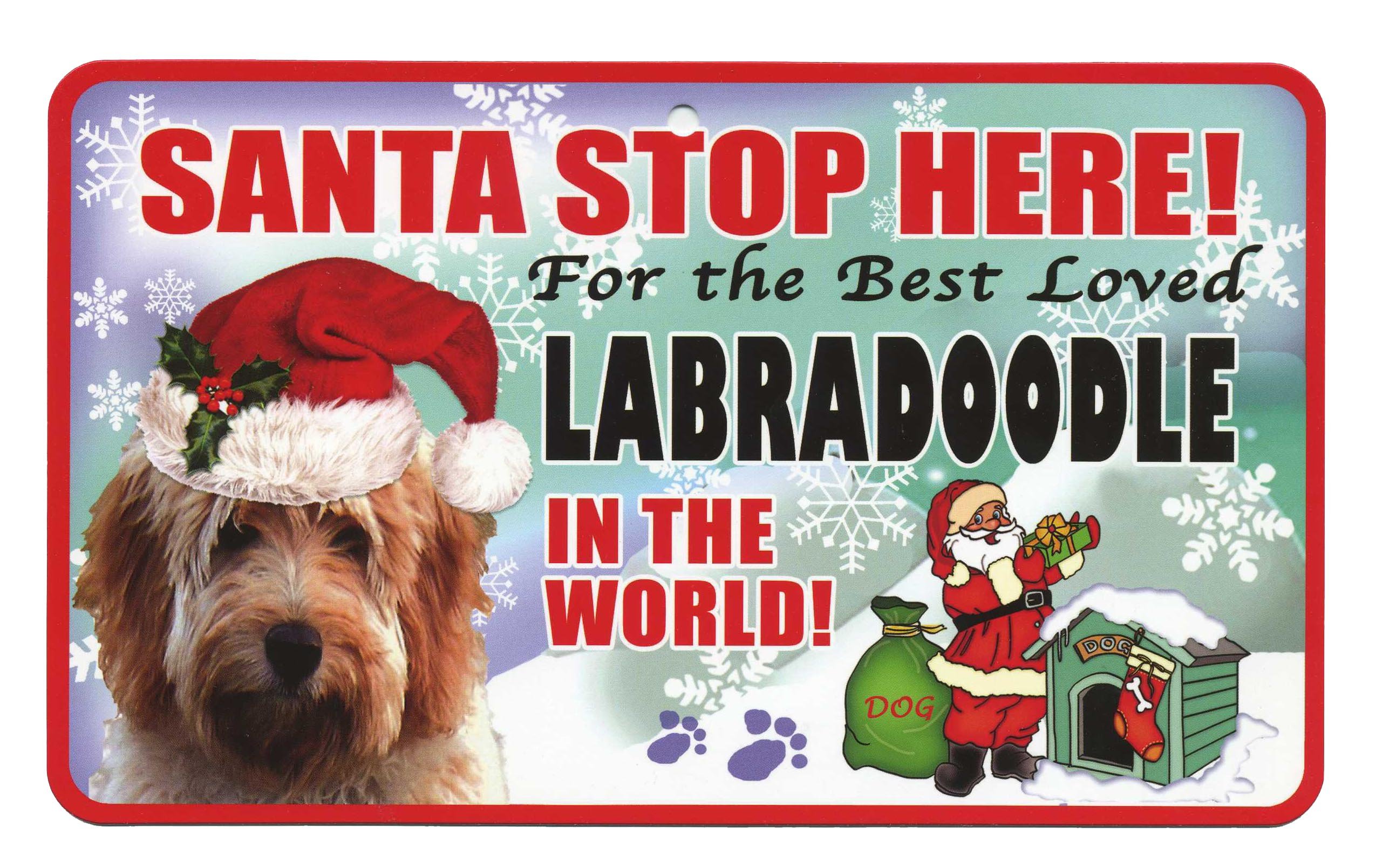 Instant Gifts Pet Santa Signs Labradoodle Santa Stop Here Pet Sign