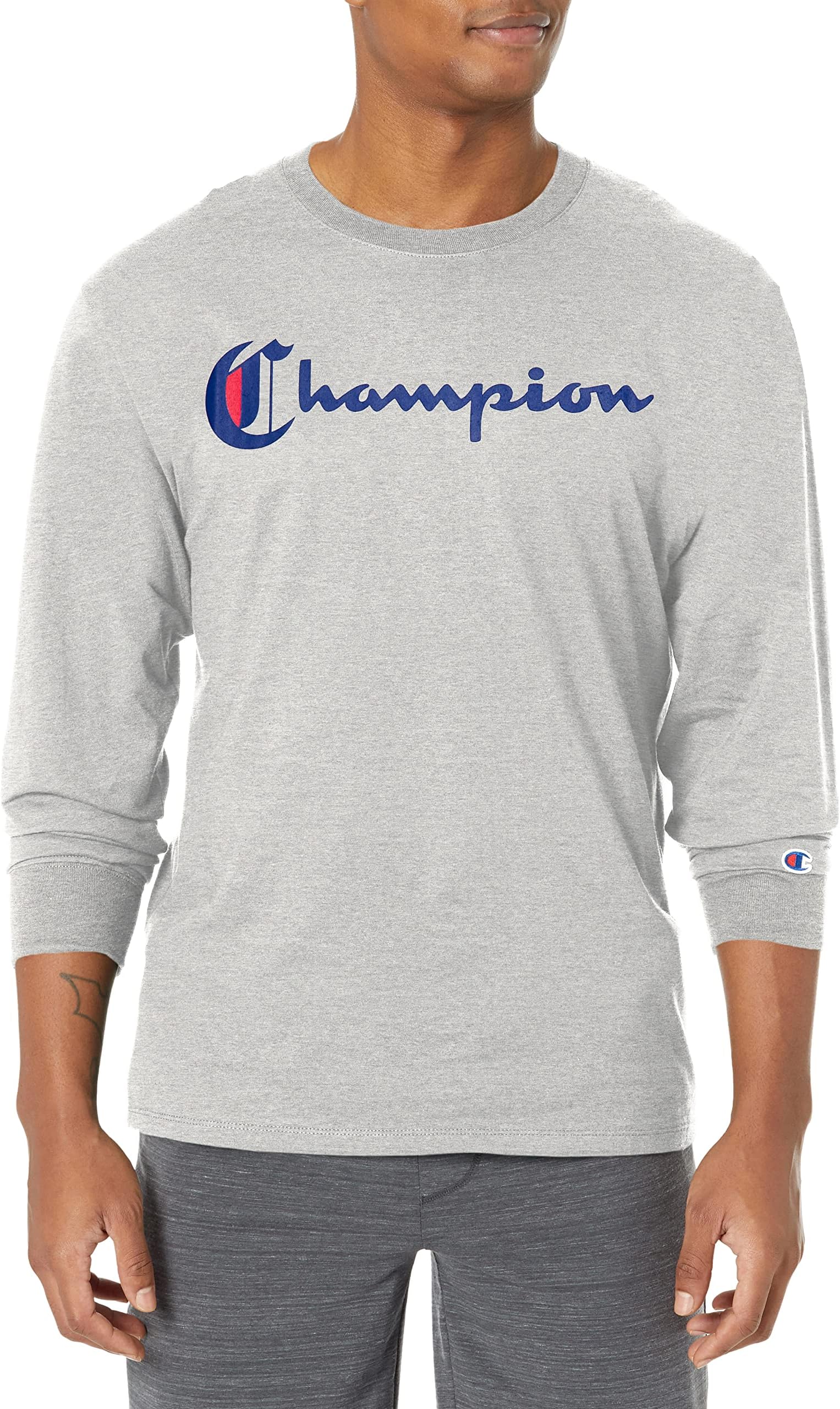 Championmens Long Sleeve T-shirt, Classic T-shirt for Men (Reg. Or Big & Tall) T-Shirt