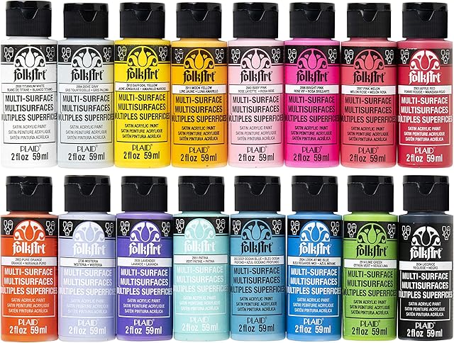 FolkArt PROMOMSB16 Bright Colors, Multi, 59 ml (Pack of 16)