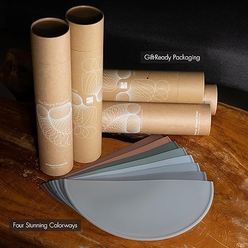 Miniatura 6 de The Degr - Mantel individual (bosque, juego de 2). Tapetes modulares de diseño dividido. Modernos, fáciles de limpiar, impermeables, lavables,