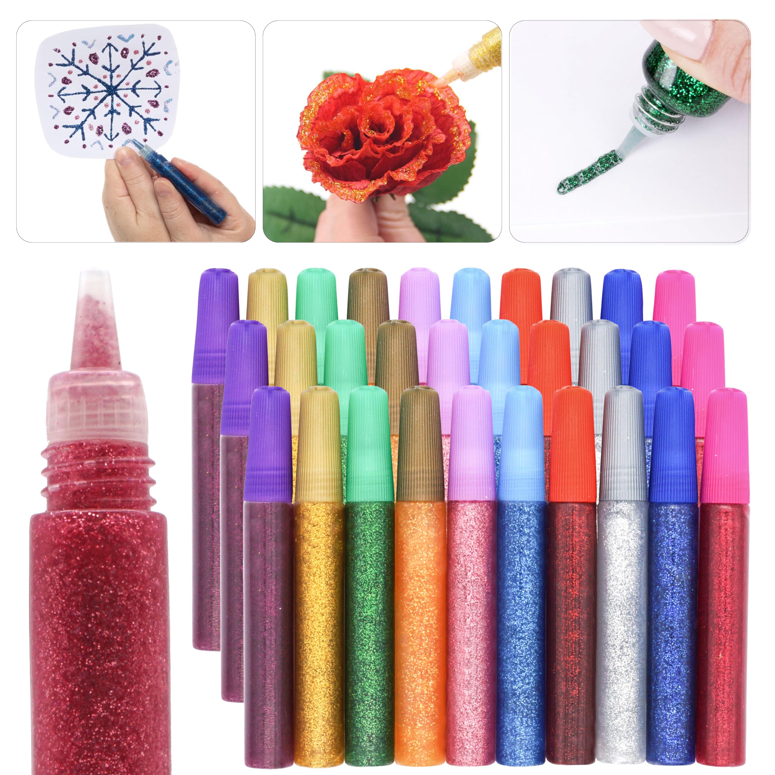 Colla Glitter Spirale Neon IDENA - 6 Penne Per Decorazioni