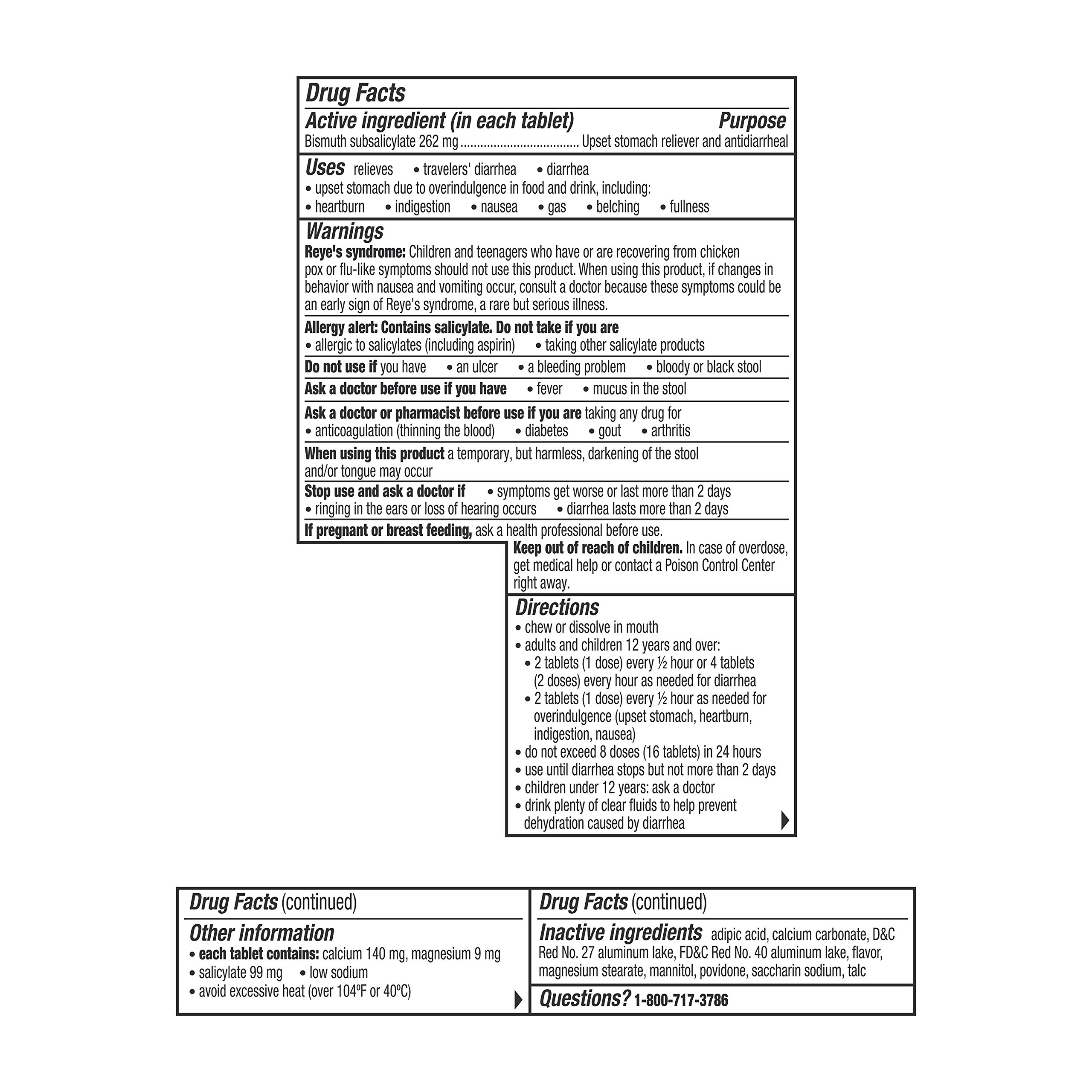 Pepto Bismol Chewable Tablets for Nausea, Heartburn, Indigestion, Upset