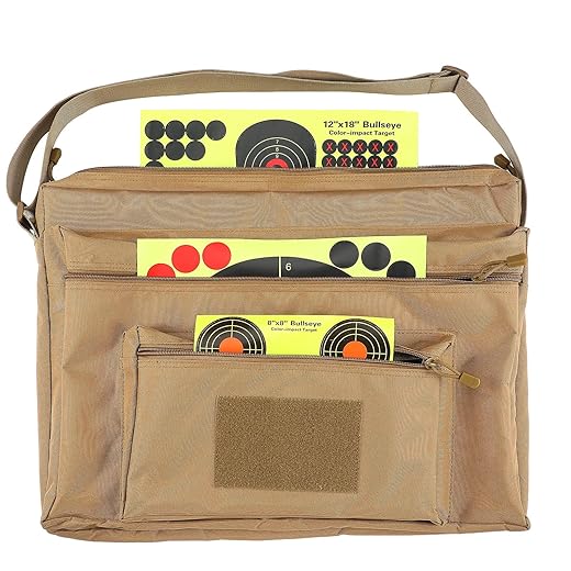20"x15" Range Target Carry Case with 3 Zipper Pockets and Front Hook and Loop Tape for Pouch Shooting Accessory Range Convenient Carrying, Targets Not Included