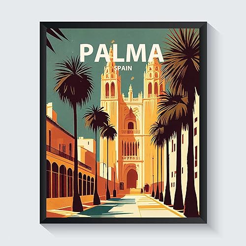 Miniatura 20 de HomeArtPrint Impresión artística, Barcelona, España, arte de pared, decoración de póster retro, 11 x 14 pulgadas (sin marco) Barcelona,