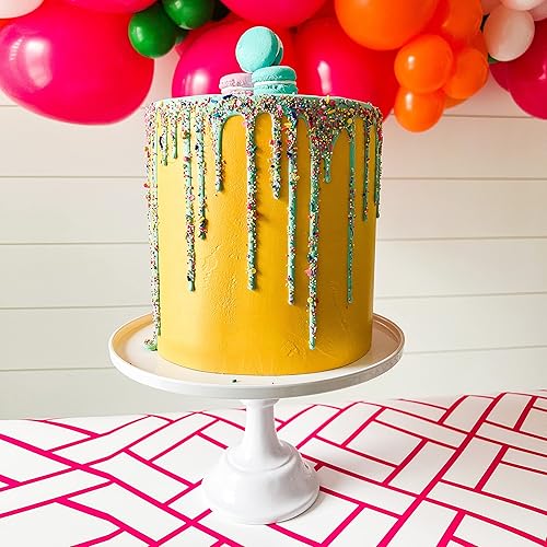 Miniatura 2 de Sprinkles & Confetti Soporte de plástico blanco de 11 pulgadas para tartas  Elegante soporte de melamina para tartas de boda, elegante exhibición de