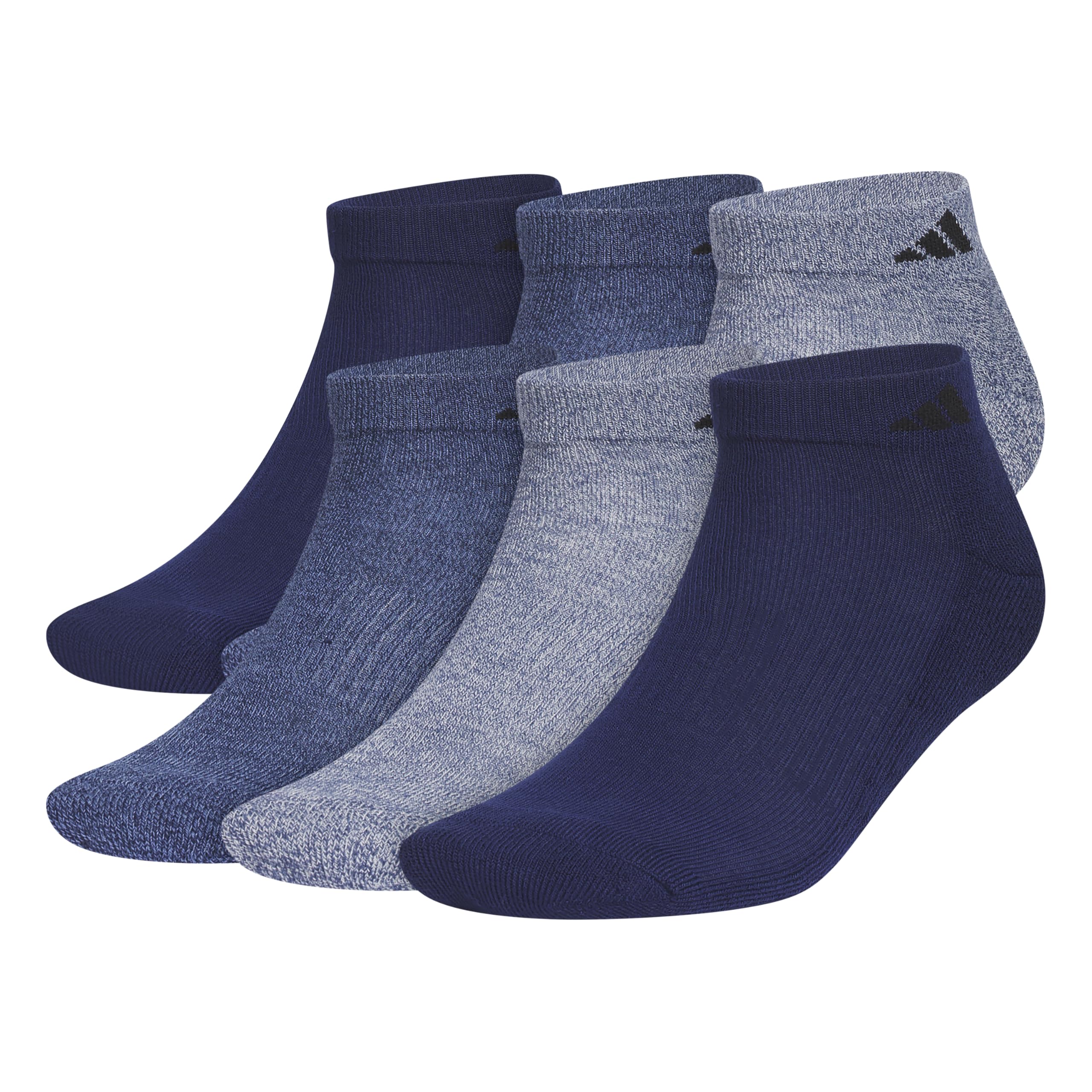 adidas Athletic Cushioned 6-Pack Low Cut Large Dark Blue/Collegiate Navy/Tech Indigo Blue