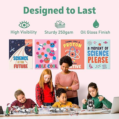 Miniatura 3 de S&O - Carteles de ciencia grandes para aula de escuela primaria, configuración educativa para área de estudio, vallas publicitarias temáticas de