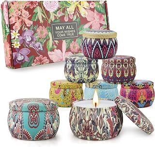 Scented Candles Gift for Women, 8 Pack Large Set Aromatherapy Candle for Home Decor, Each 4.4oz Natual Soy Wax with 8% Essential Oil, Ideal Gifts for Anniversary, Birthday, Mother's Day, Housewarming