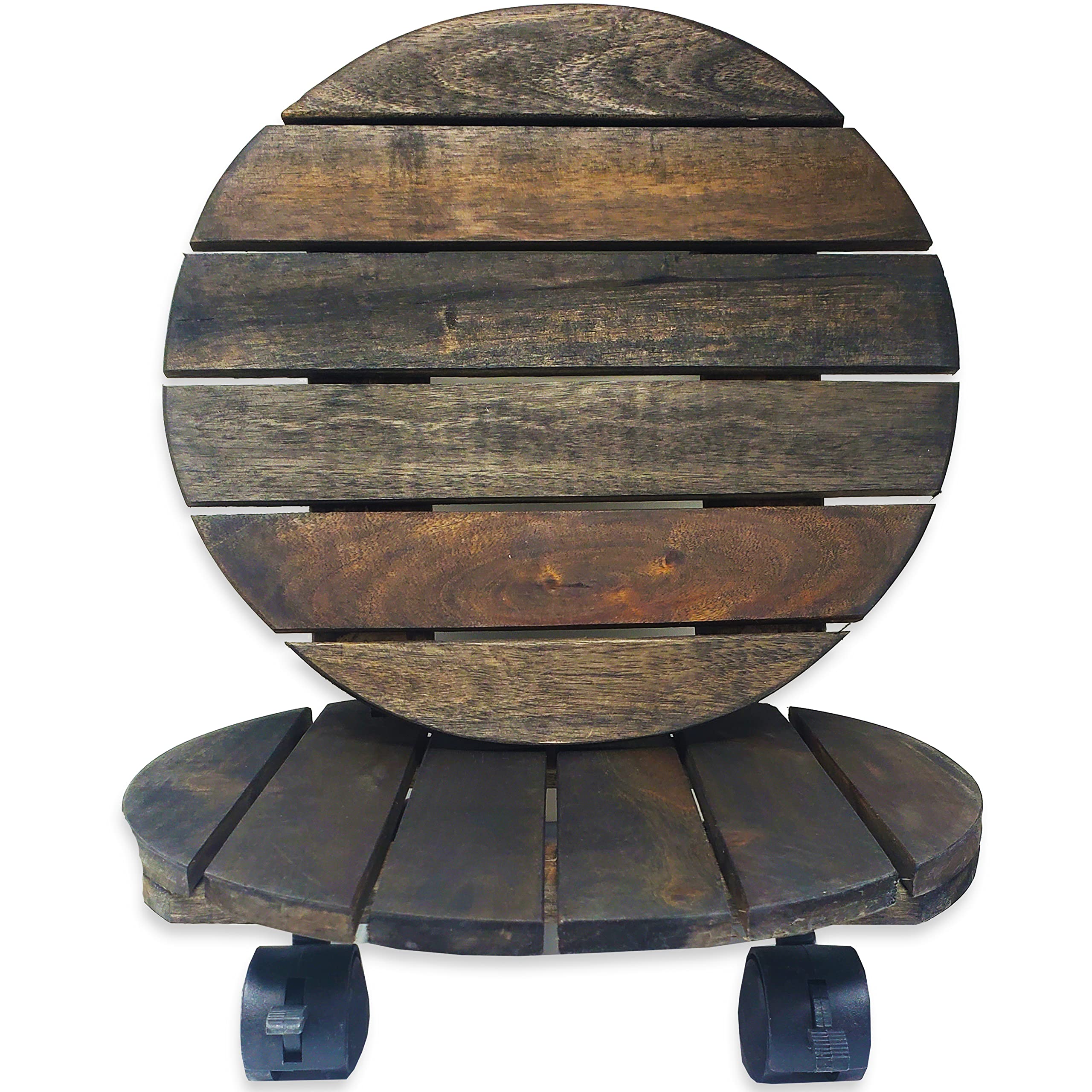 Buy Wood Plant Caddy with Wheels Heavy Duty 2 Pack Indoor Outdoor
