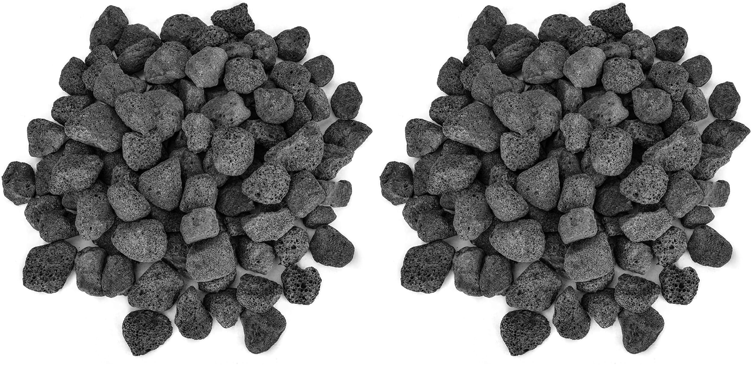 Stanbroil 10 Pounds Black Lava Rock Granules, Decorative Landscaping for Fire Bowls, Fire Pits, Gas Log Sets, Indoor or Outdoor Fireplaces(1 1/5" - 2") (Pack of 2)