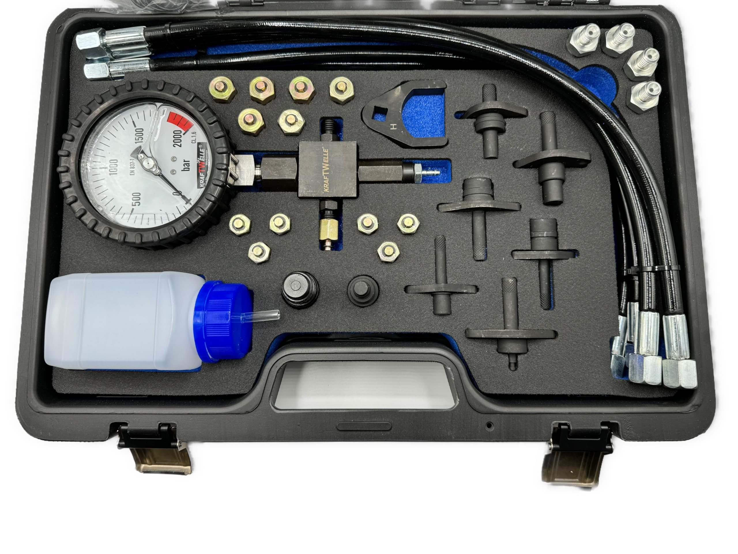 Master Common Rail Diesel - Kit di attrezzi per tester ad alta pressione + tubi di iniezione per il controllo della pressione del carburante su impianti comuni