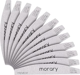 Nail File 100/180 Grit Nail Files for Natural Nails Acrylic Nails Double Sided Emery Board Fingernail Files Limas para Acrilico 12 Pack
