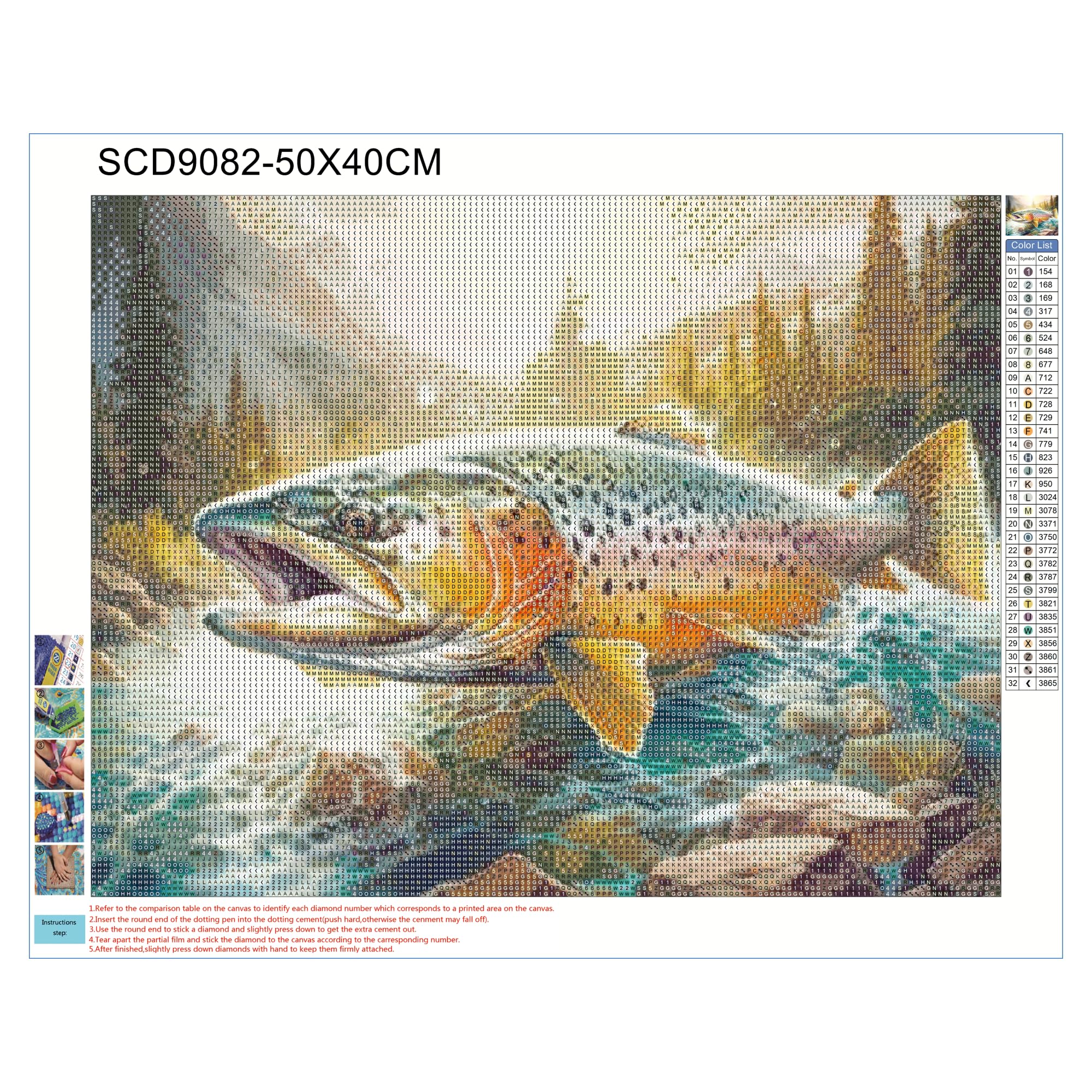 DIY 5D Diamond Art Painting Kits for Adults Colorful Rainbow Trout Diamond Art Easy for Beginner Round Full Drill Cross Stitch Mosaic Gems Craft for Home Decoration Festival Gift 40x50