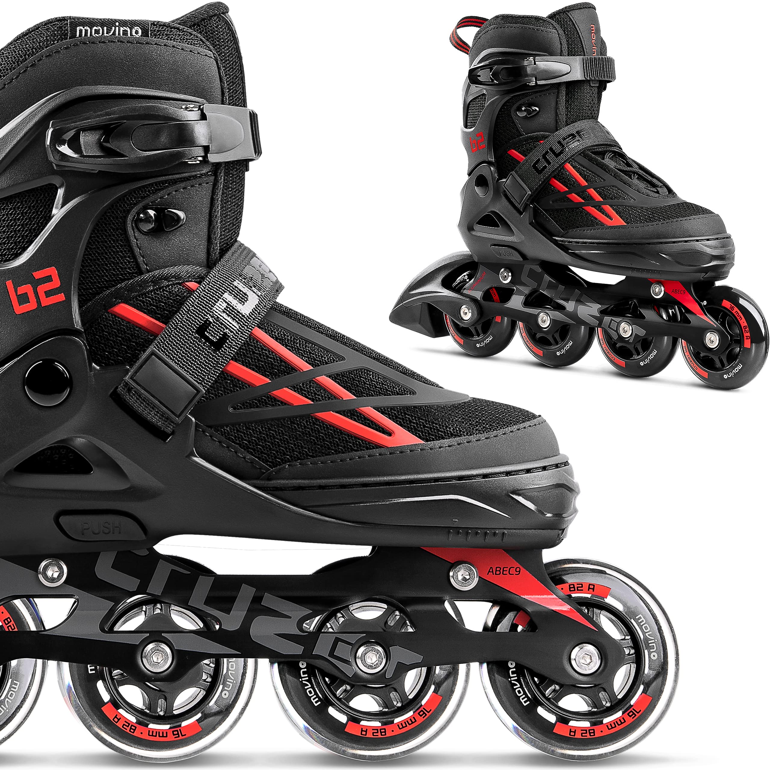MovinoCruzer B2 | Inline Skates | Roller Blades for Kids & Adults | Adjustable | ABEC-9