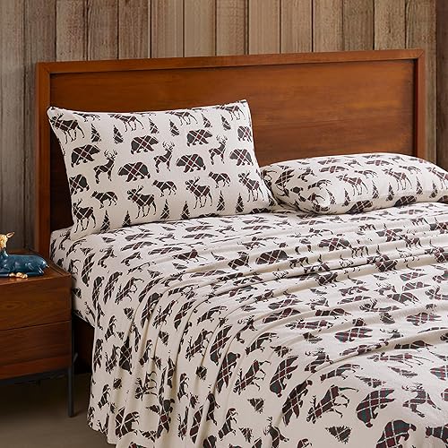 Miniatura 6 de Morgan Home Fashions - Sábanas de franela turca de algodón 100% cepillada para comodidad suprema, bolsillos profundos, cálidas y acogedoras, ideales