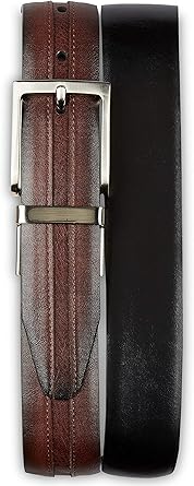 Harbor Bay by DXL Big and Tall Reversible Belt, Brown