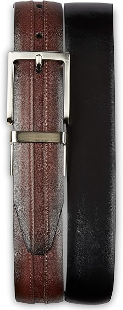 Harbor Bay by DXL Big and Tall Reversible Belt, Brown