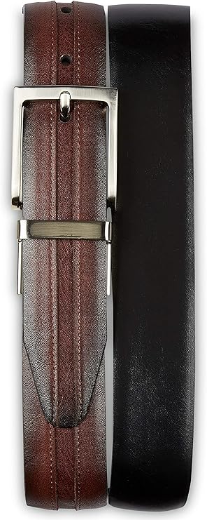 Harbor Bay by DXL Big and Tall Reversible Belt, Brown