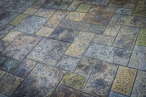 Miniatura 6 de Juego de sellos de hormigón Three Rivers Ashler  Patrón decorativo de azulejos de piedra, tapetes texturizantes de poliuretano resistentes, detalle