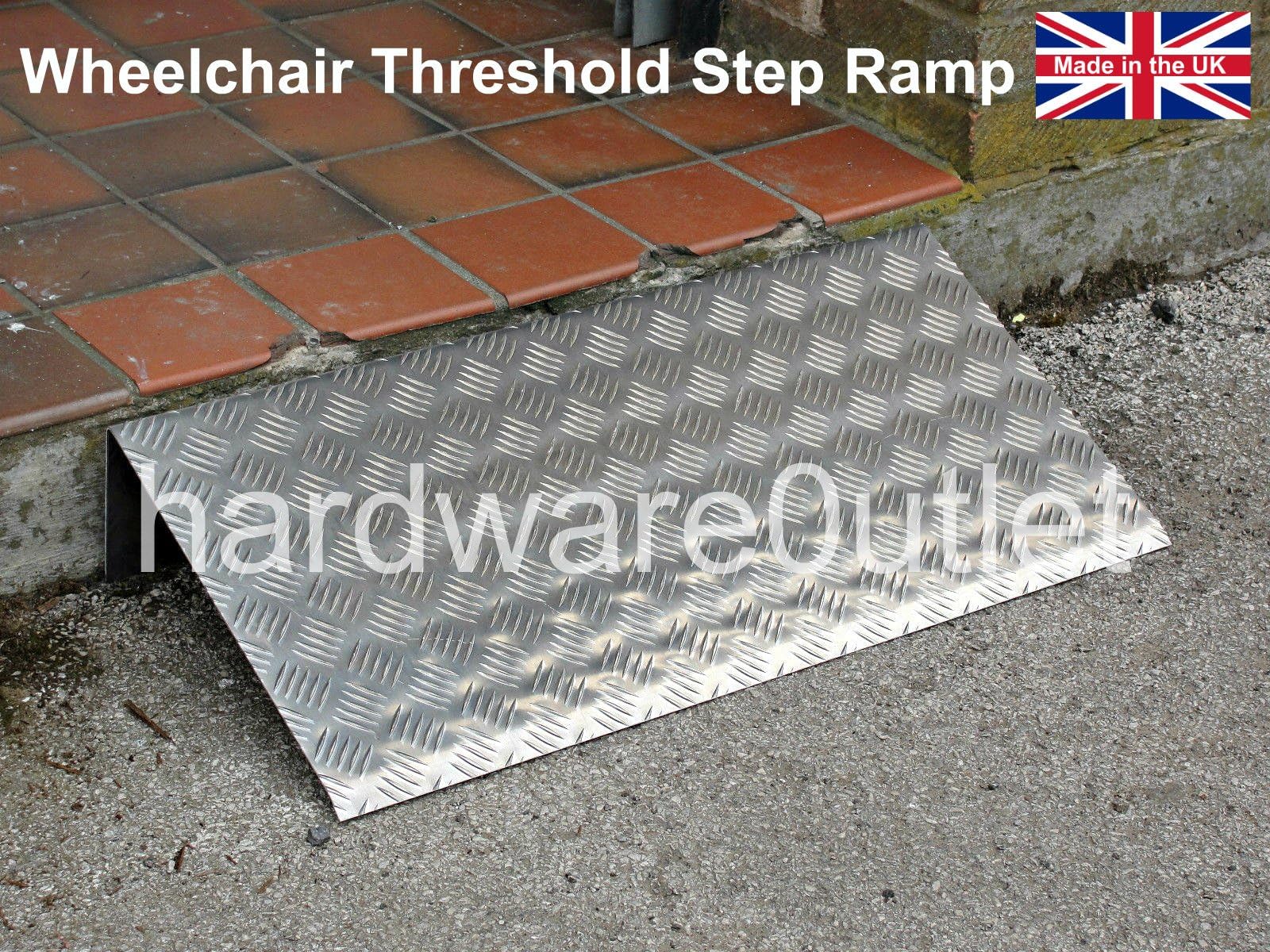 Hardware Outlet Wheelchair Threshold Step Ramp - Door Ramp Anti Slip 9 Heights available (2.1/2" High x 12" Depth x 30" Wide)