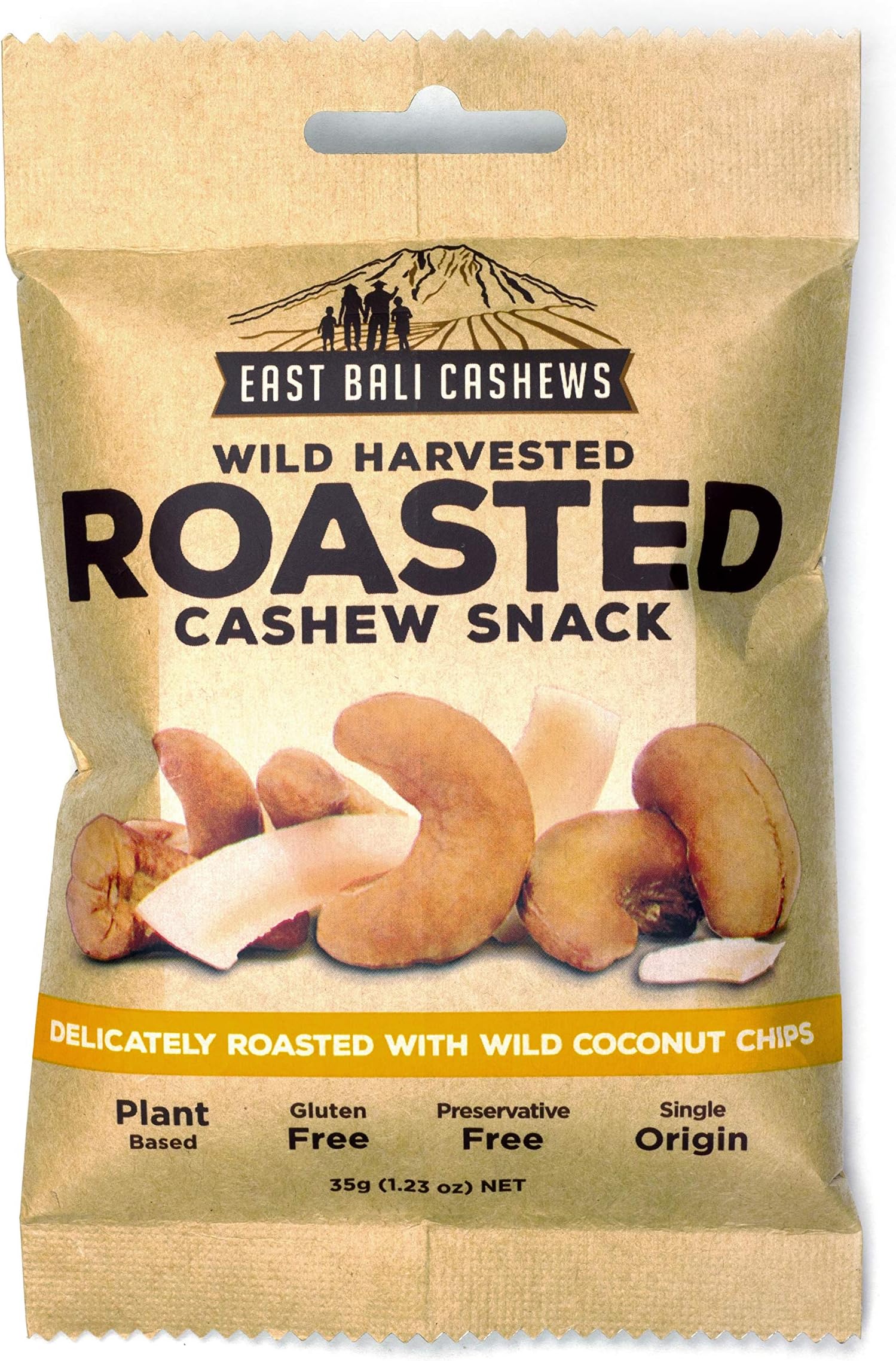 East Bali Cashews, Coconut Cashew Nut Snack Packs (10 Count) - Gluten Free, Non-GMO, Vegan Friendly